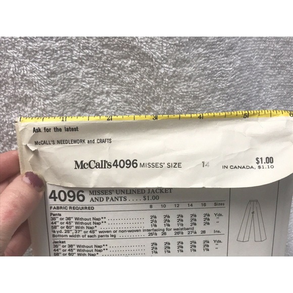 Mccalls 4096 Misses Unlined Jacket Pants Sewing Pattern Size 24 Vintage 1974 - Picture 6 of 6